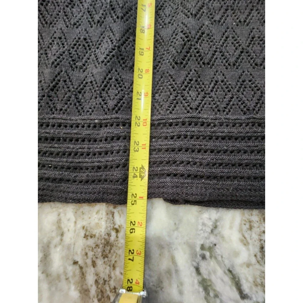 Woman's Sweater Cardigan 1X Black 3/4 Sleeve Plus size - Picture 5 of 6